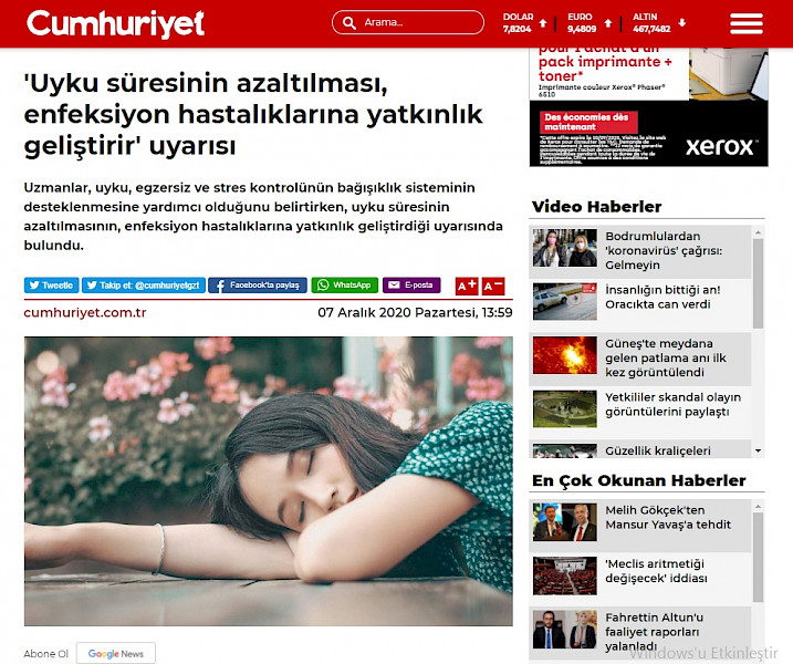 Uyku süresinin azaltılması, enfeksiyon hastalıklarına yatkınlık geliştirir uyarısı