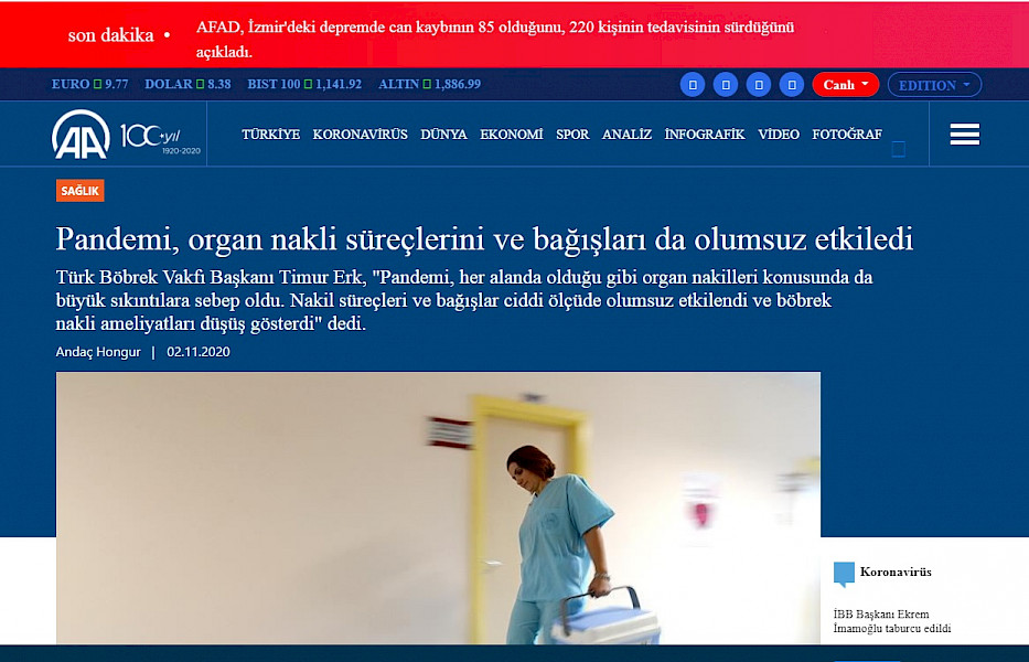Pandemi Organ Nakil Süreçlerini Olumsuz Etkiledi