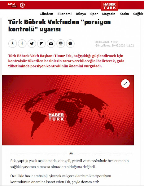 TBV´den Porsiyon Kontrolü Uyarısı