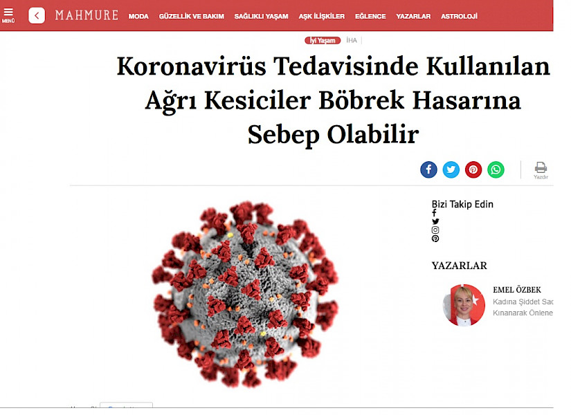 Koronavirus Tedavisinde Kullanılan Ağrı Kesiciler Böbrek Hasarına Yol Açabilir