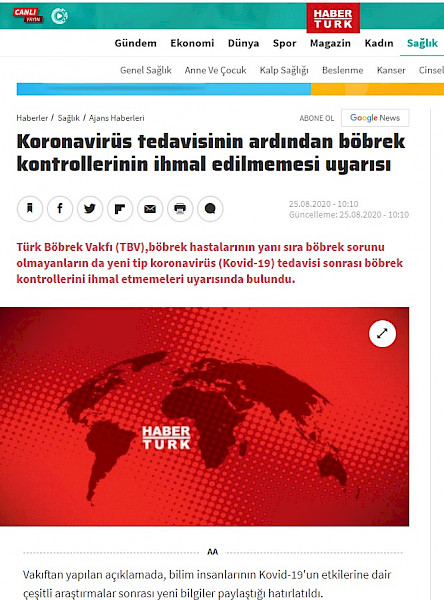 Corona Virus Böbrekleri de Etkiliyor