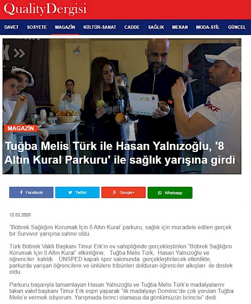 Tuğba Melis Türk ile Hasan Yalnızoğlu, ´8 Altın Kural Parkuru´ ile sağlık yarışına girdi