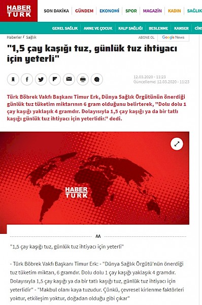 1,5 Çay Kaşığı Tuz, Günlük Tuz İhtiyacı İçin Yeterli