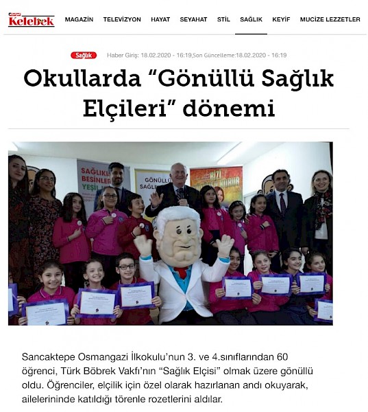 Okullarda Gönüllü Sağlık Elçisi Dönemi