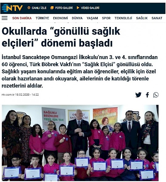Okullarda Gönüllü Sağlık Elçisi Dönemi Başladı