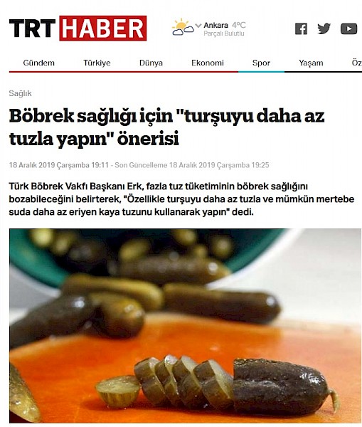 Timur Erk: Turşuyu Daha Az Tuzla Yapın Önerisi