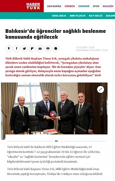 Balıkesir´de Öğrenciler Sağlıklı Beslenme Konusunda Eğitilecek