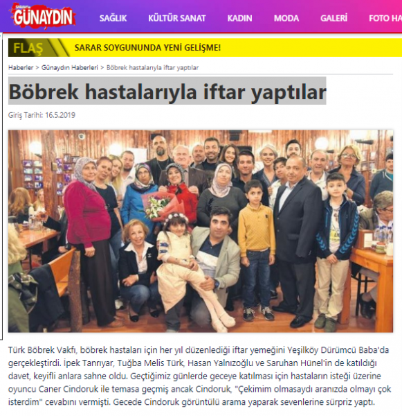 Böbrek hastalarıyla iftar yaptılar
