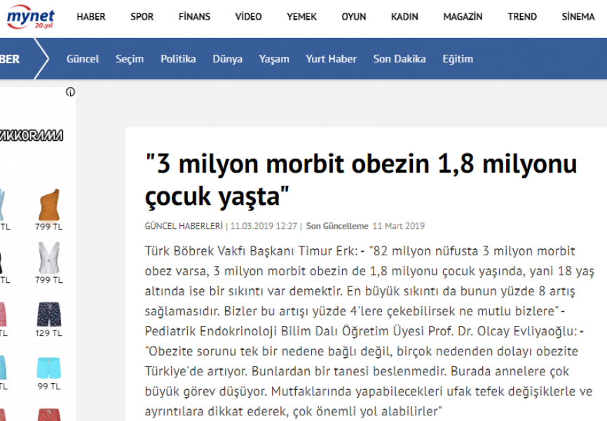 3 milyon morbit obezin 1,8 milyonu çocuk yaşta