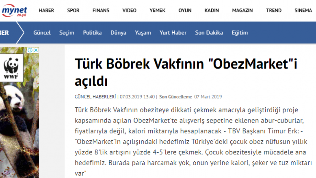 Türk Böbrek Vakfının "ObezMarket"i açıldı