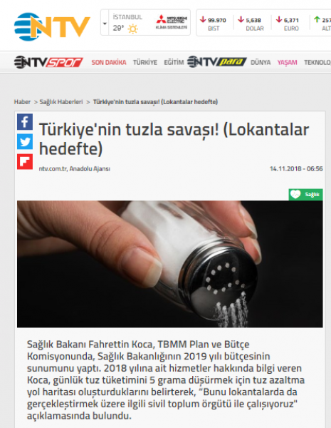 Türkiye´nin tuzla savaşı! (Lokantalar hedefte)