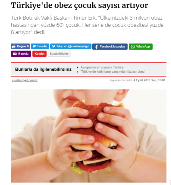 Türkiye´de obez çocuk sayısı artıyor