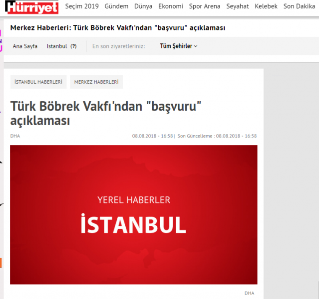 Türk Böbrek Vakfı´ndan "başvuru" açıklaması