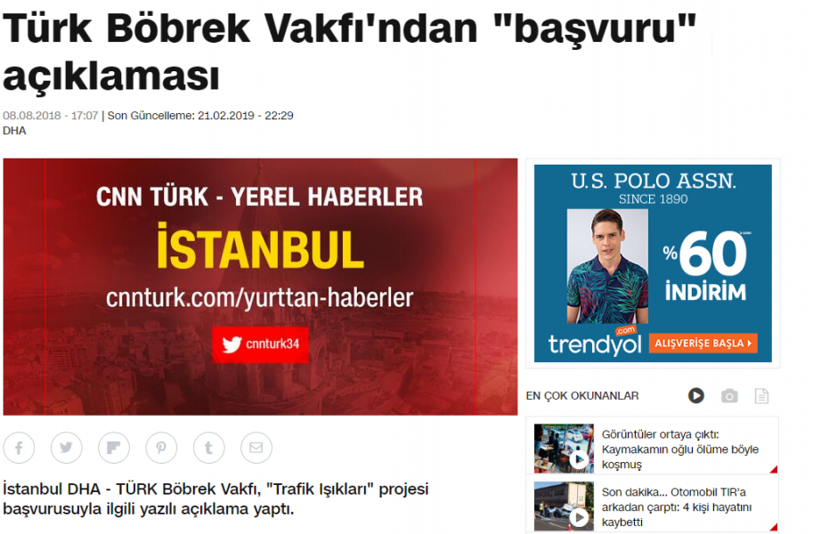 Türk Böbrek Vakfı´ndan "başvuru" açıklaması