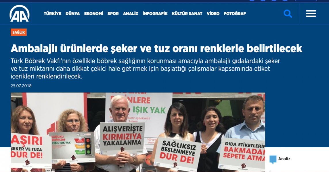 Ambalajlı ürünlerde şeker ve tuz oranı renklerle belirtilecek