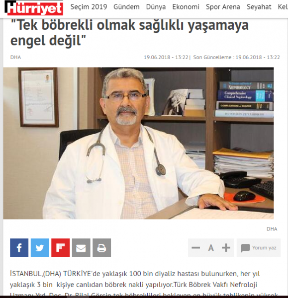 Tek böbrekli olmak sağlıklı yaşamaya engel değil