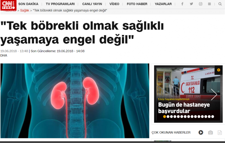 Tek böbrekli olmak sağlıklı yaşamaya engel değil
