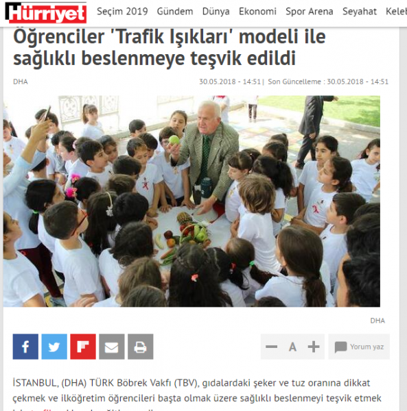 Öğrenciler ´Trafik Işıkları´ modeli ile sağlıklı beslenmeye teşvik edildi