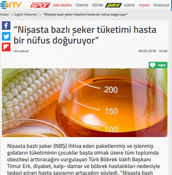 “Nişasta bazlı şeker tüketimi hasta bir nüfus doğuruyor”