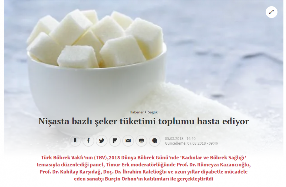 Nişasta bazlı şeker tüketimi toplumu hasta ediyor