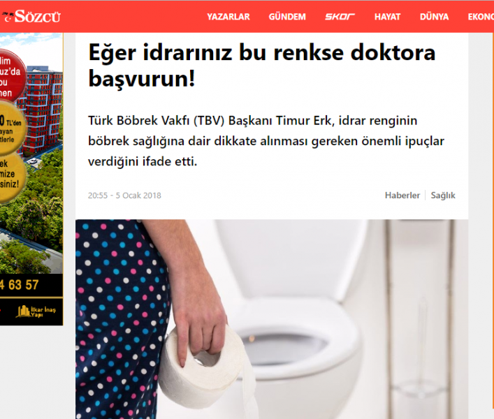 Eğer idrarınız bu renkse doktora başvurun!