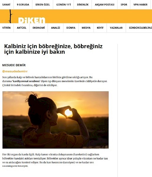 Kalbiniz için böbreğinize, böbreğiniz için kalbinize iyi bakın