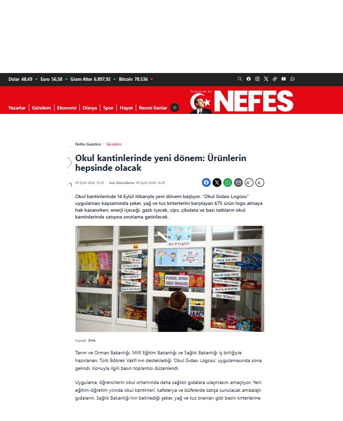 Okul kantinlerinde yeni dönem: Ürünlerin hepsinde olacak