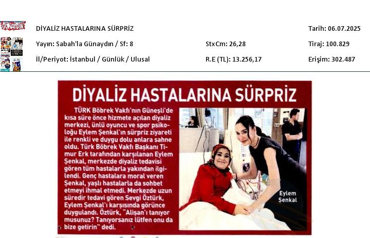 Diyaliz Hastalarına Sürpriz