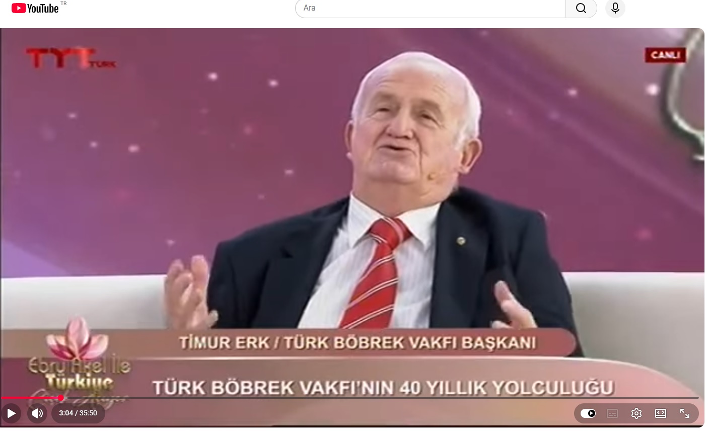 Türk Böbrek Vakfı Başkanı Timur Erk TYT TV&acute;de Ebru Akel&acute;in Konuğuydu