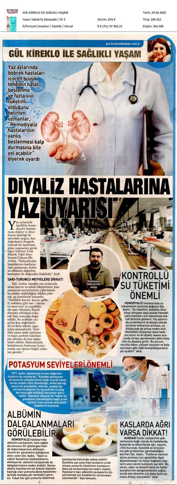 Diyaliz Hastalarına Yaz Uyarısı
