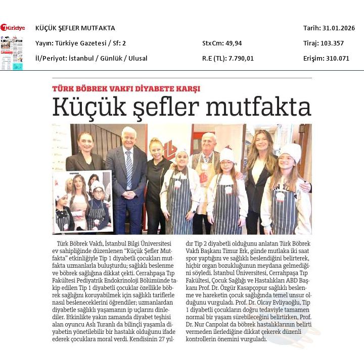 Küçük Şefler Mutfakta (Türkiye Gazetesi)