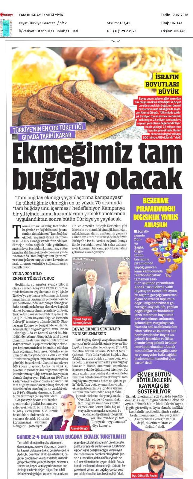 Ekmeğiniz Tam Buğday Olacak