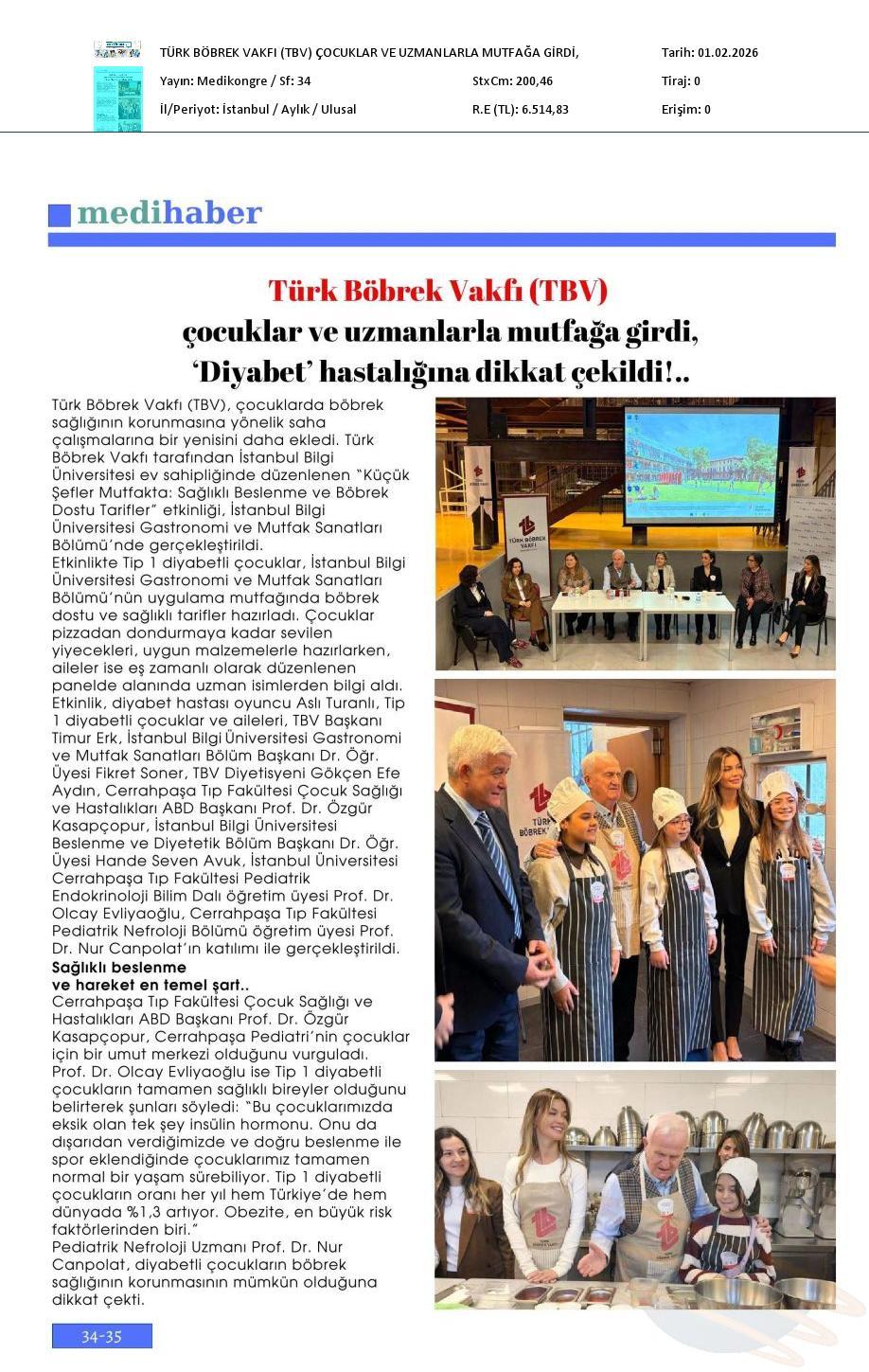 TBV Çocuklar ve Uzmanlarla Mutfağa Girdi