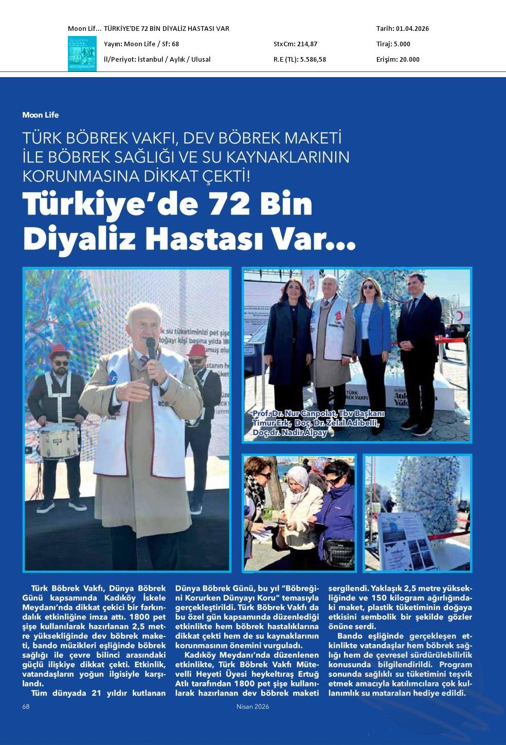 Türkiye&acute;de 72 Bin Diyaliz Hastası Var
