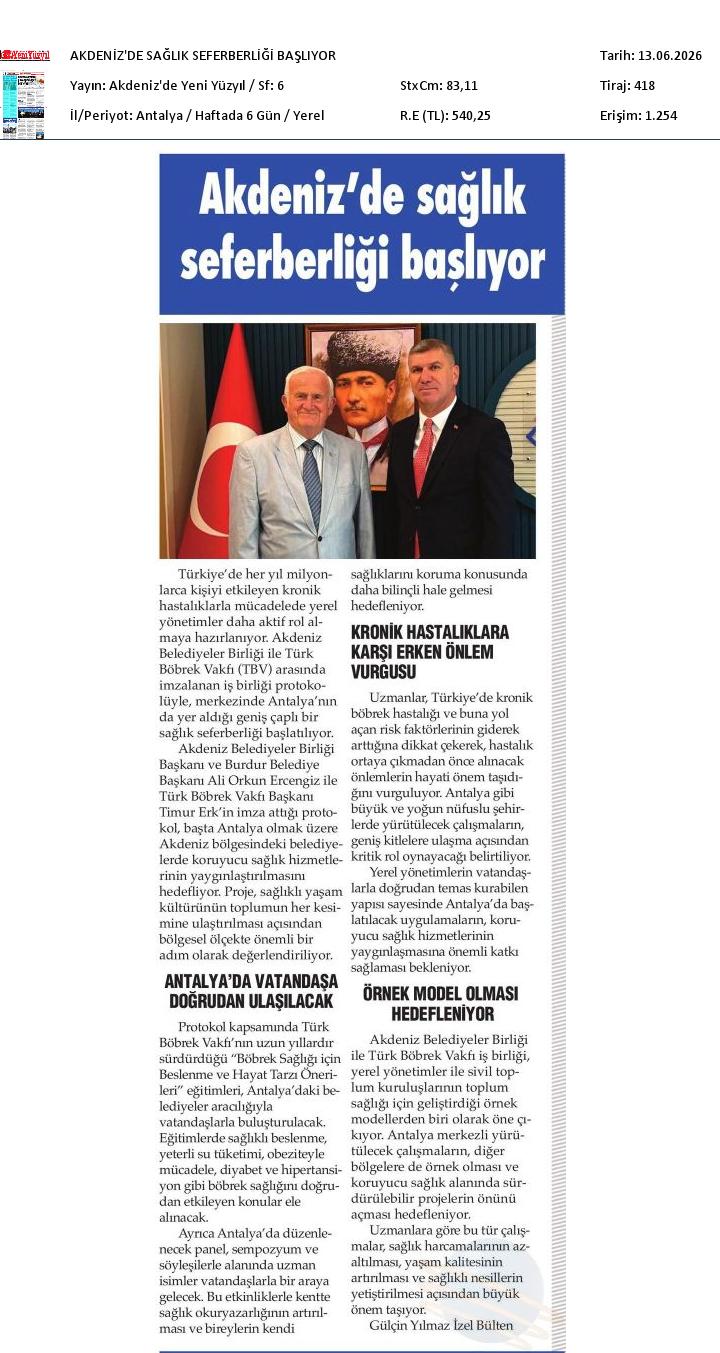 Akdenizde Sağlık Seferberliği Başlıyor