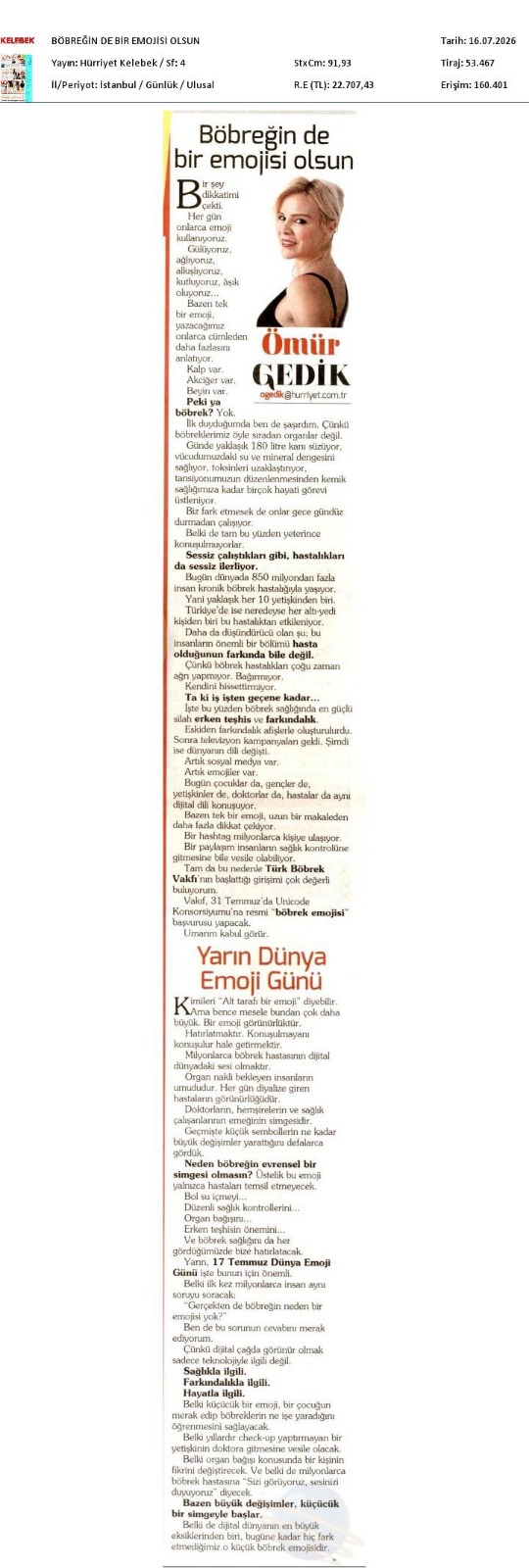 Böbreğin de bir emojisi olsun