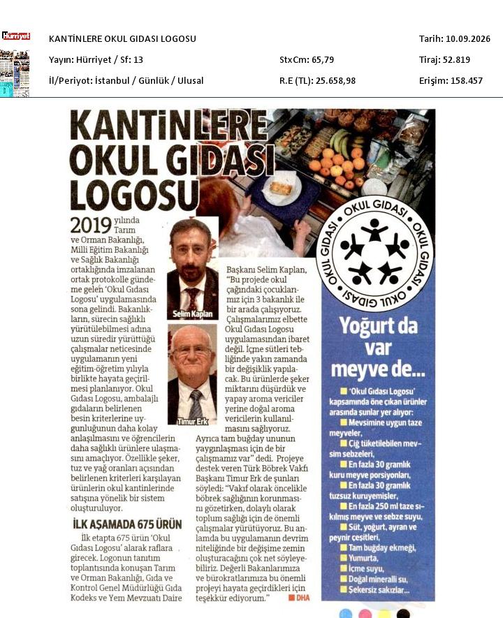 Kantinlerde Okul Gıdası Logosu