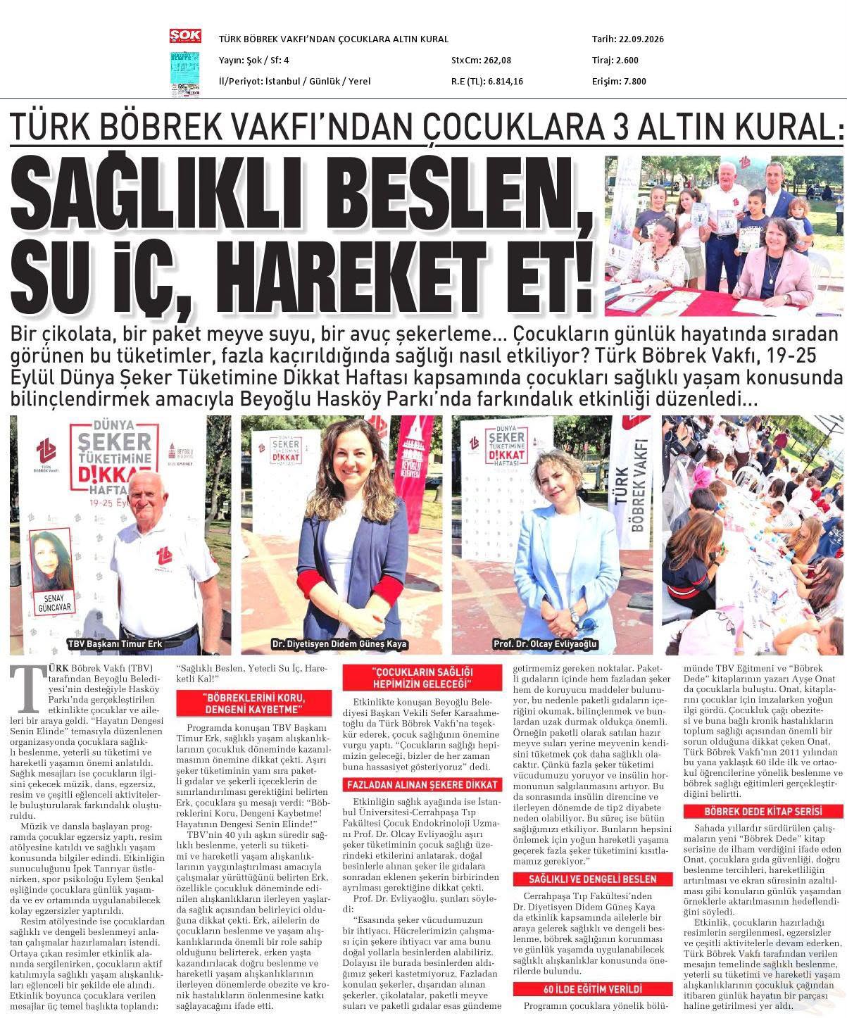 Sağlıklı beslen, hareket et, bol su iç