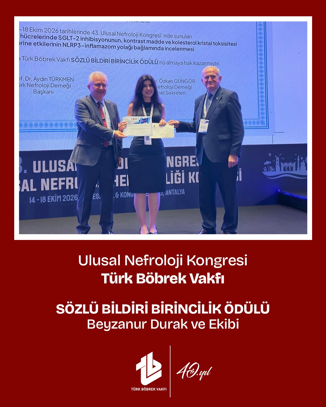TBV, 43. Ulusal Nefroloji Kongresi’nde Sürdürülebilirlik Vurgusu ve Bilimsel Destekleriyle Yer Aldı